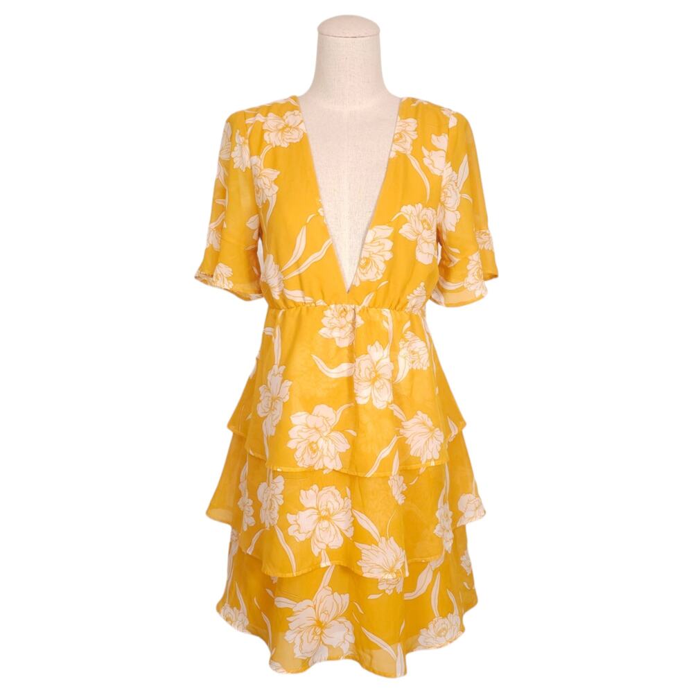 Show Me Your Mumu Dulce Mini Dress Yellow Floral Sz Small